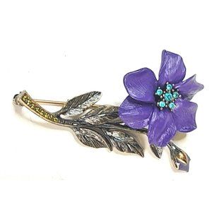 Vintage Joan Rivers Purple Flower Brooch